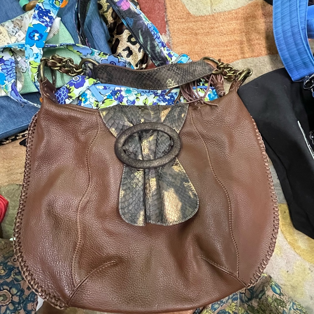 NWOT Chi by Falchi Genuine Leather & Snakeskin